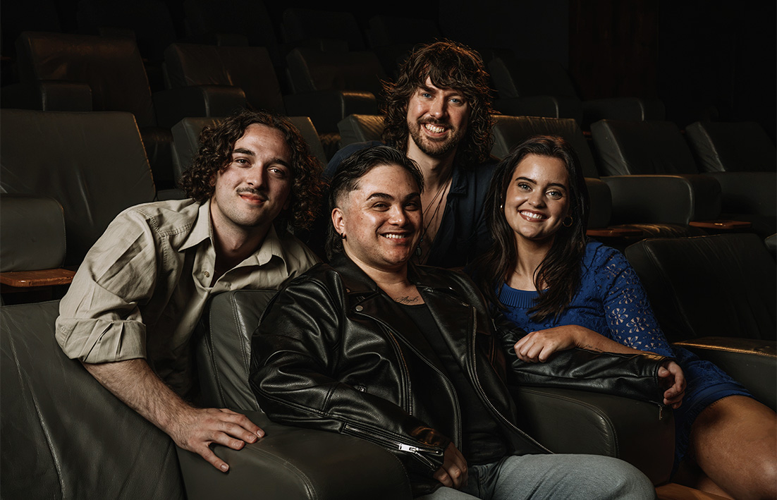 Lead supporting actor Jesse Vakatini, producer Shaun Gonzalvo, cinematographer Reilly Stewart and director Lilliana Benger.